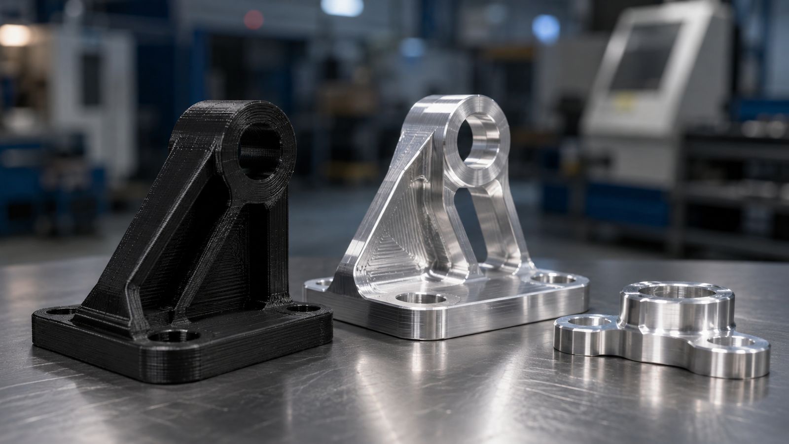 Conjunto de piezas técnicas fabricadas bajo demanda mediante impresión 3D